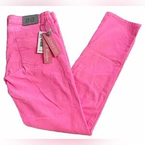BB Couture Skinny Fit Jeans Pink Fuchsia Rhinestone Logo NWT Size 11 / US 10